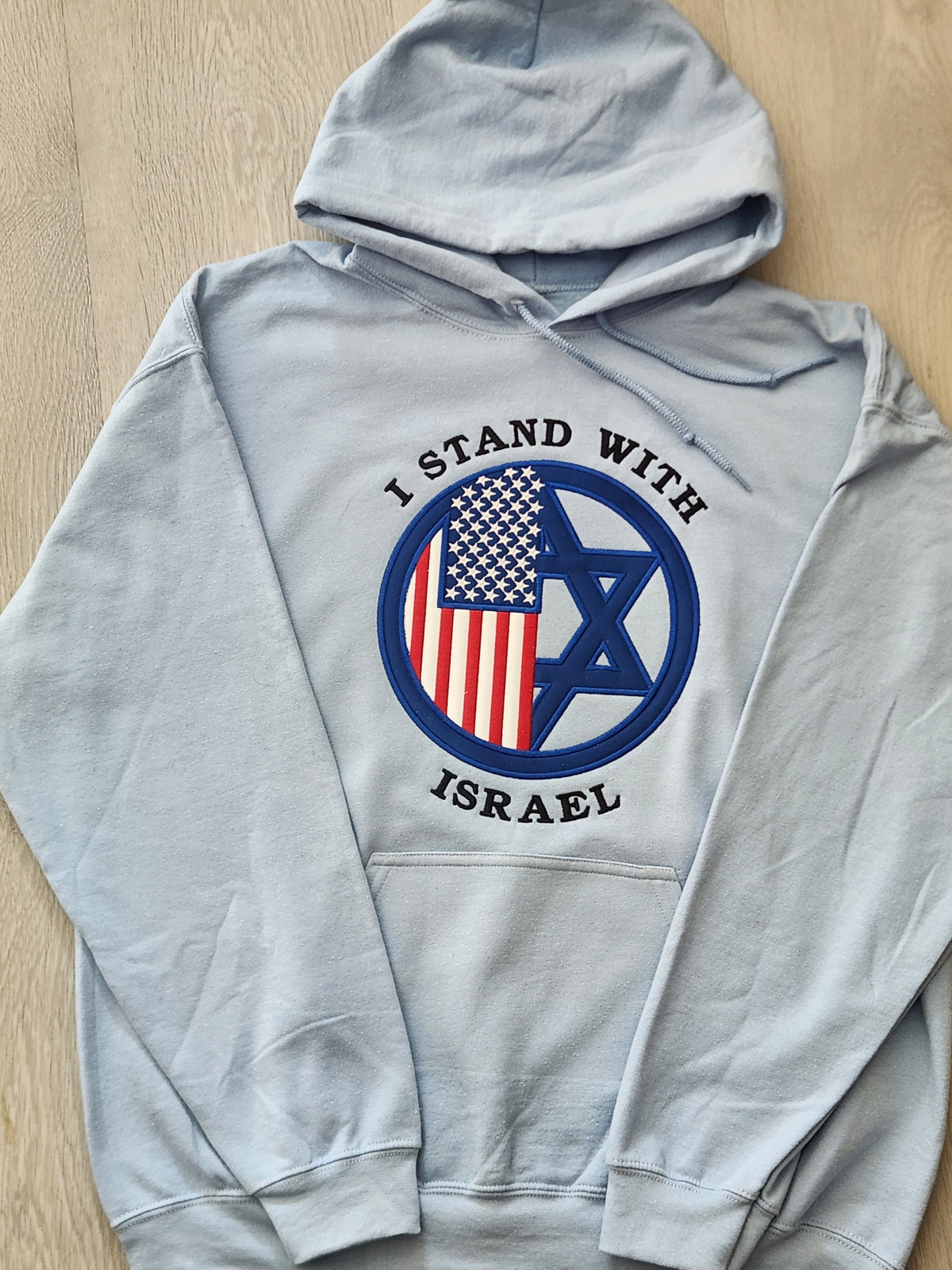 I Stand With Israel Embroidered Hoodie
